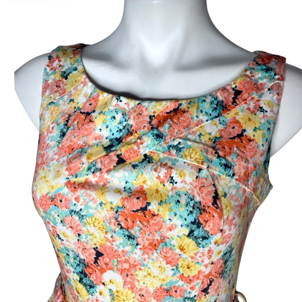 VOODOO VIXEN Floral Dress Fit & Flare Sleeveless Retro Pin Up Size Medium - Picture 5 of 12